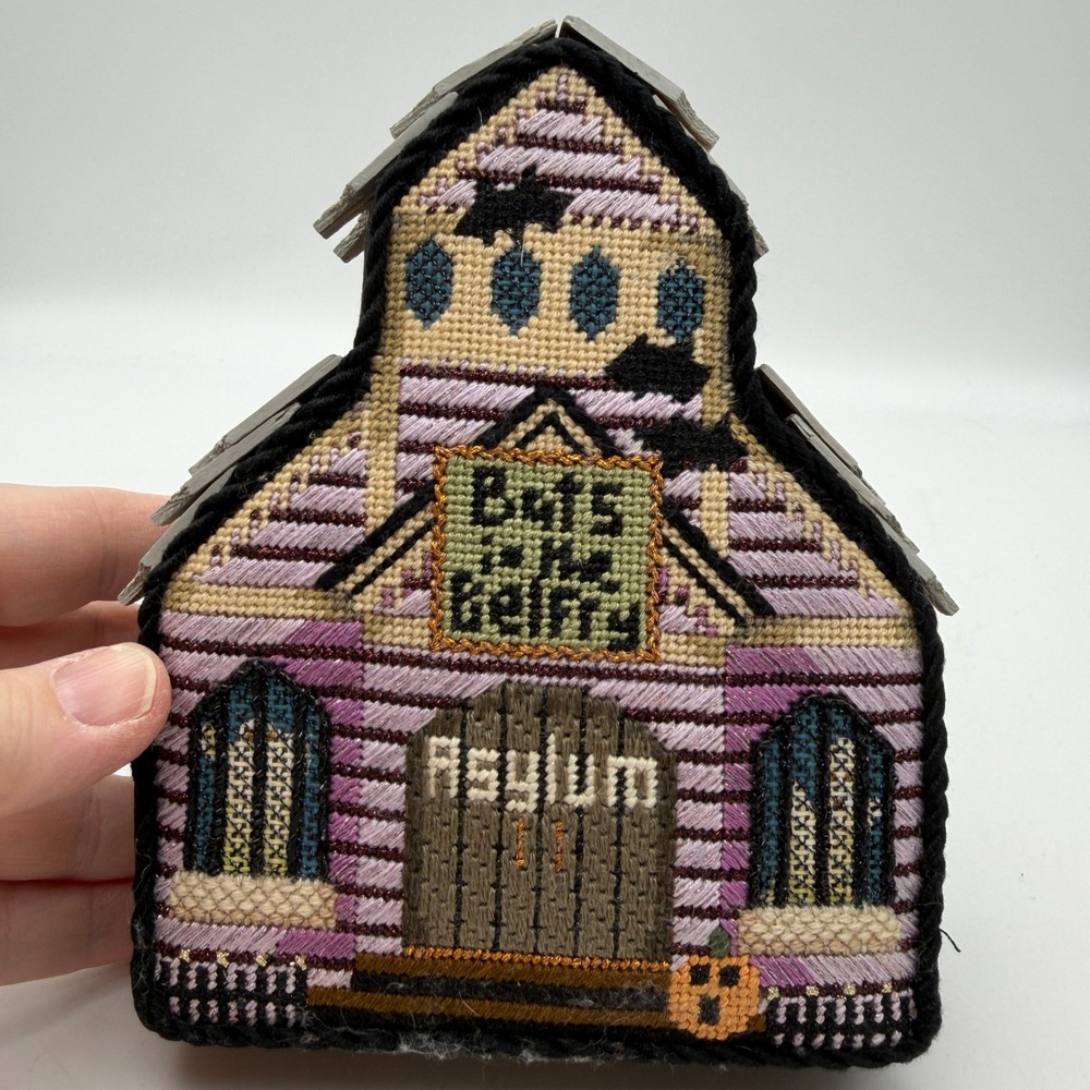 Halloween Melissa Shirley Bats in the Belfry Asylum finished needlepoint decor - Picture 6 of 12